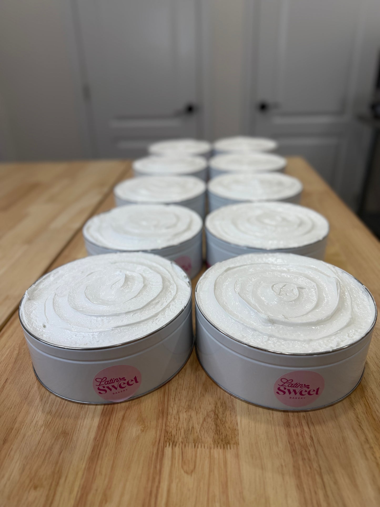 Freshly baked Dominican Cake in a Can