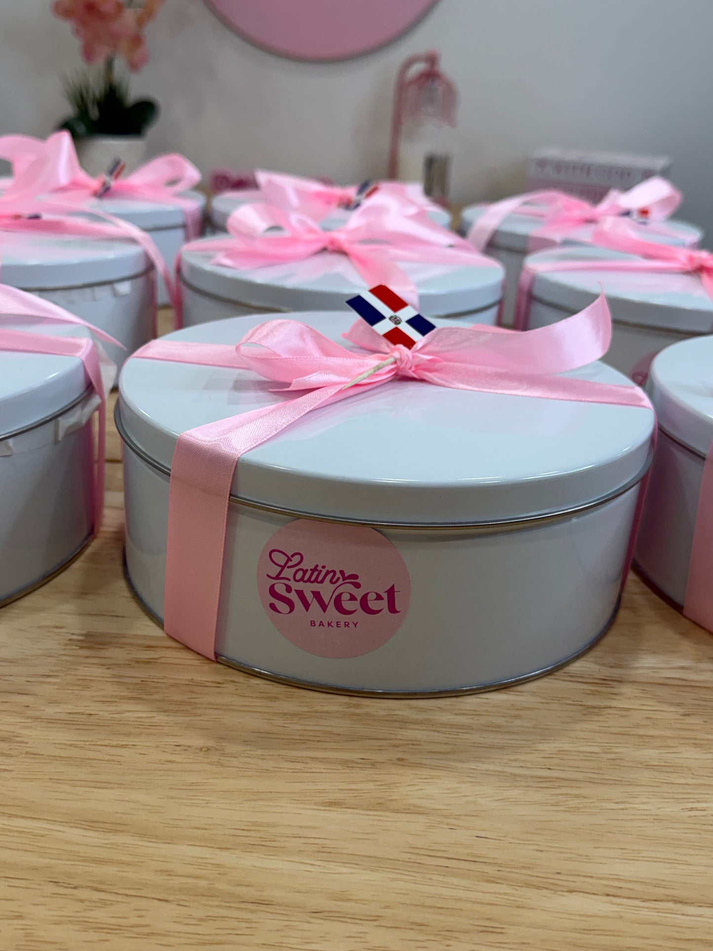 Freshly baked Dominican Cake in a Can
